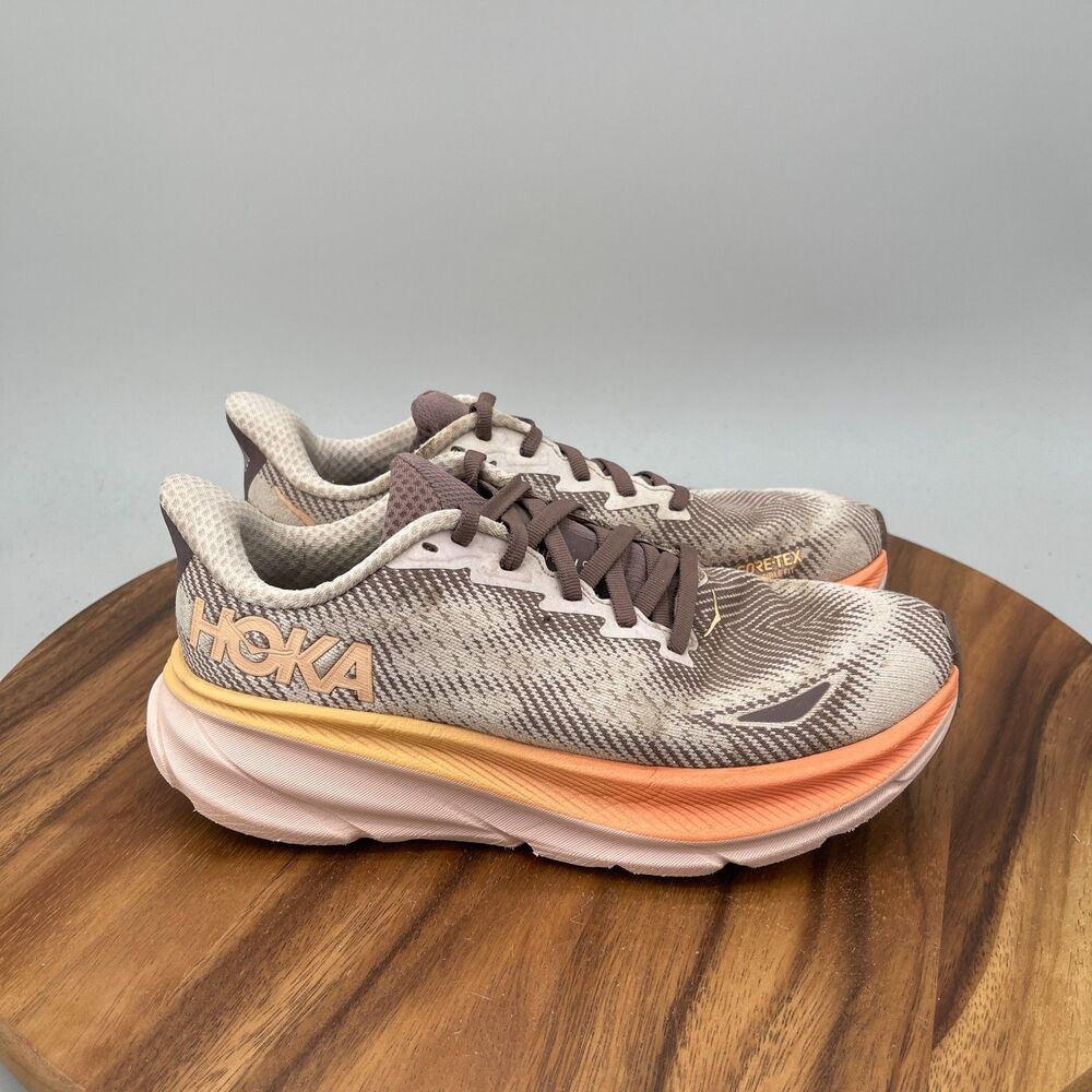 Hoka One One Women's Beige Peach Orange Gradient Athletic Shoes